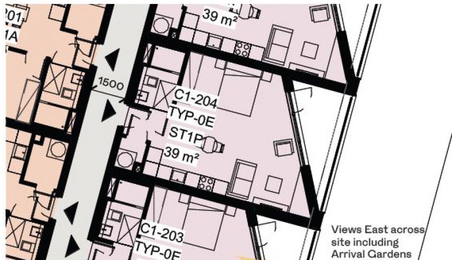 typical studio - single aspect light